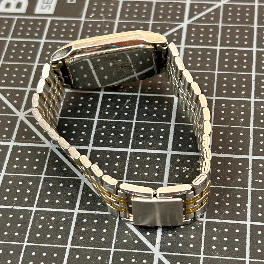 Citizen Quartz Two Tone Square‎ Watch 1000-S63871 Day Date White Dial